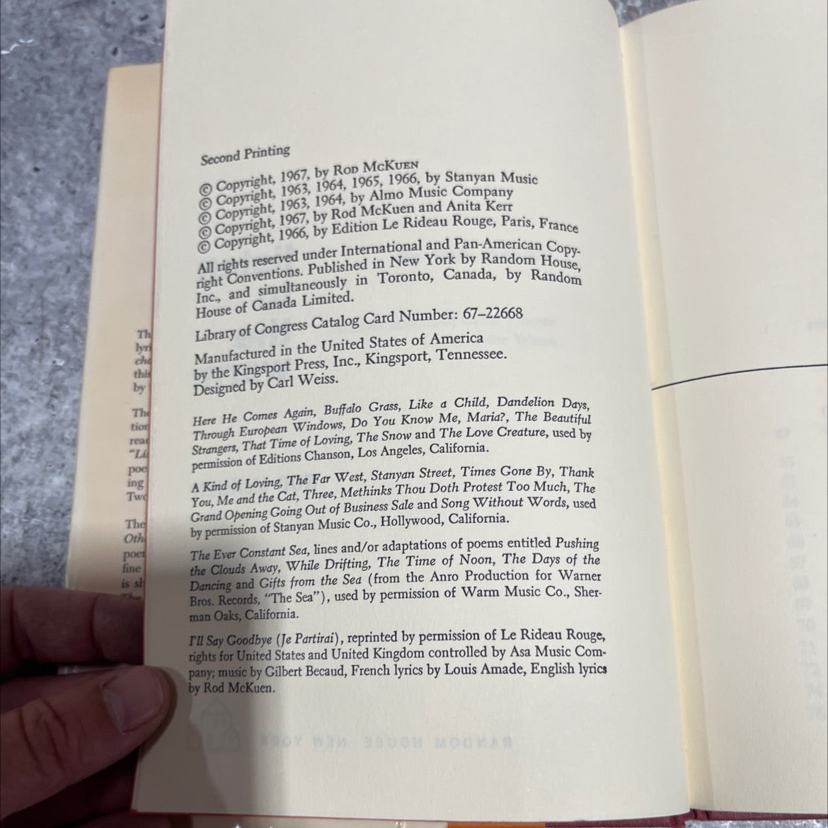 listen to the warm book, by rod mckuen, 1967 Hardcover image 3