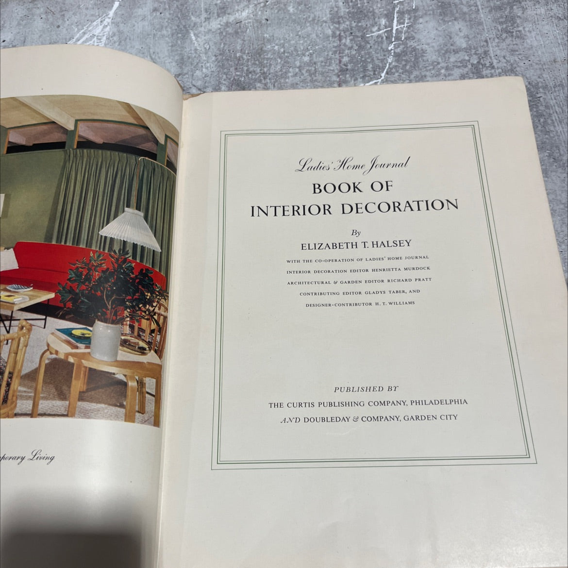 literary living ladies home journal book of interior decoration book, by elizabeth t. halsey, 1954 Hardcover image 2
