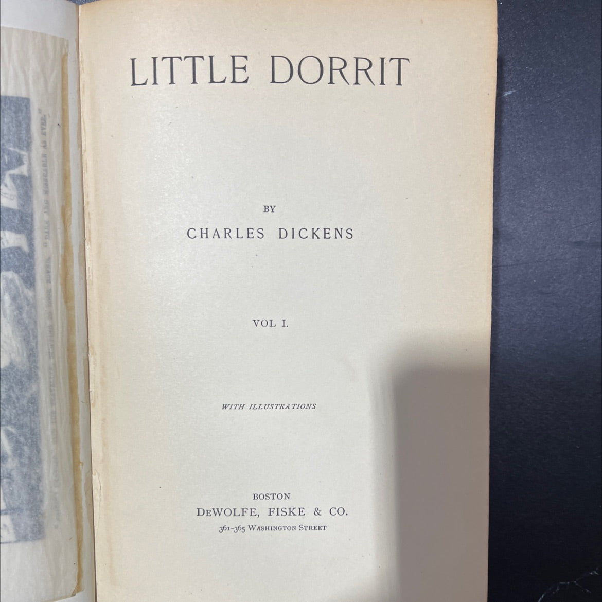 little dorrit book, by charles dickens, unknown Hardcover, Antique image 3