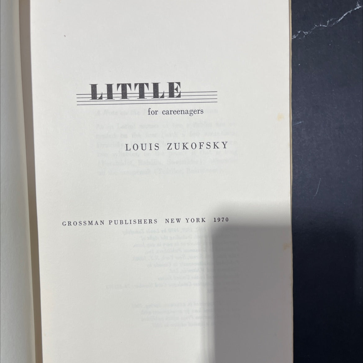 little for careenagers book, by louis zukofsky, 1970 Hardcover image 2