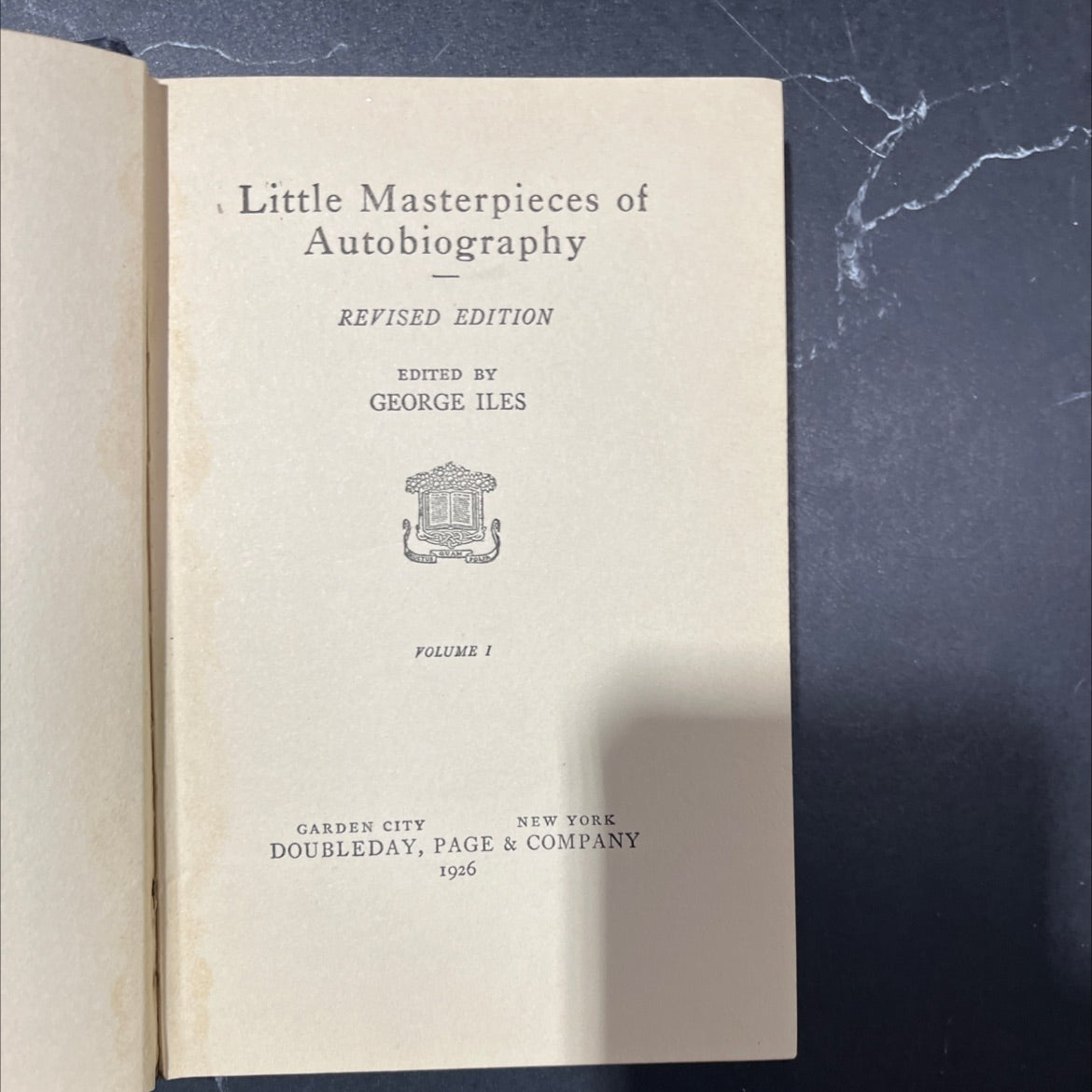 little masterpieces of autobiography book, by george iles, 1926 Hardcover image 2