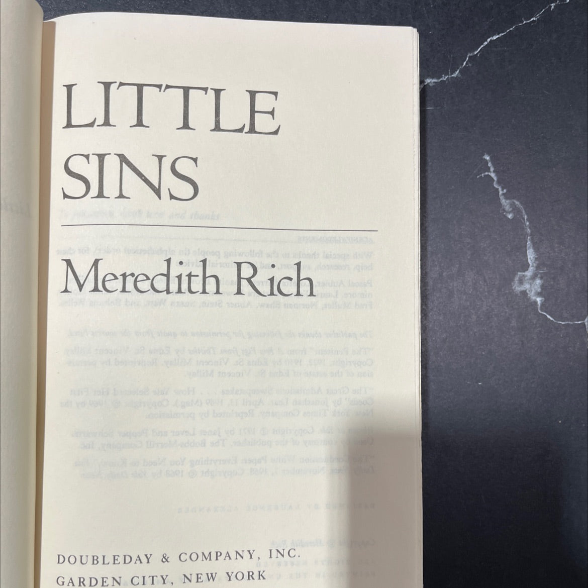 little sins book, by meredith rich, 1970 Hardcover image 2
