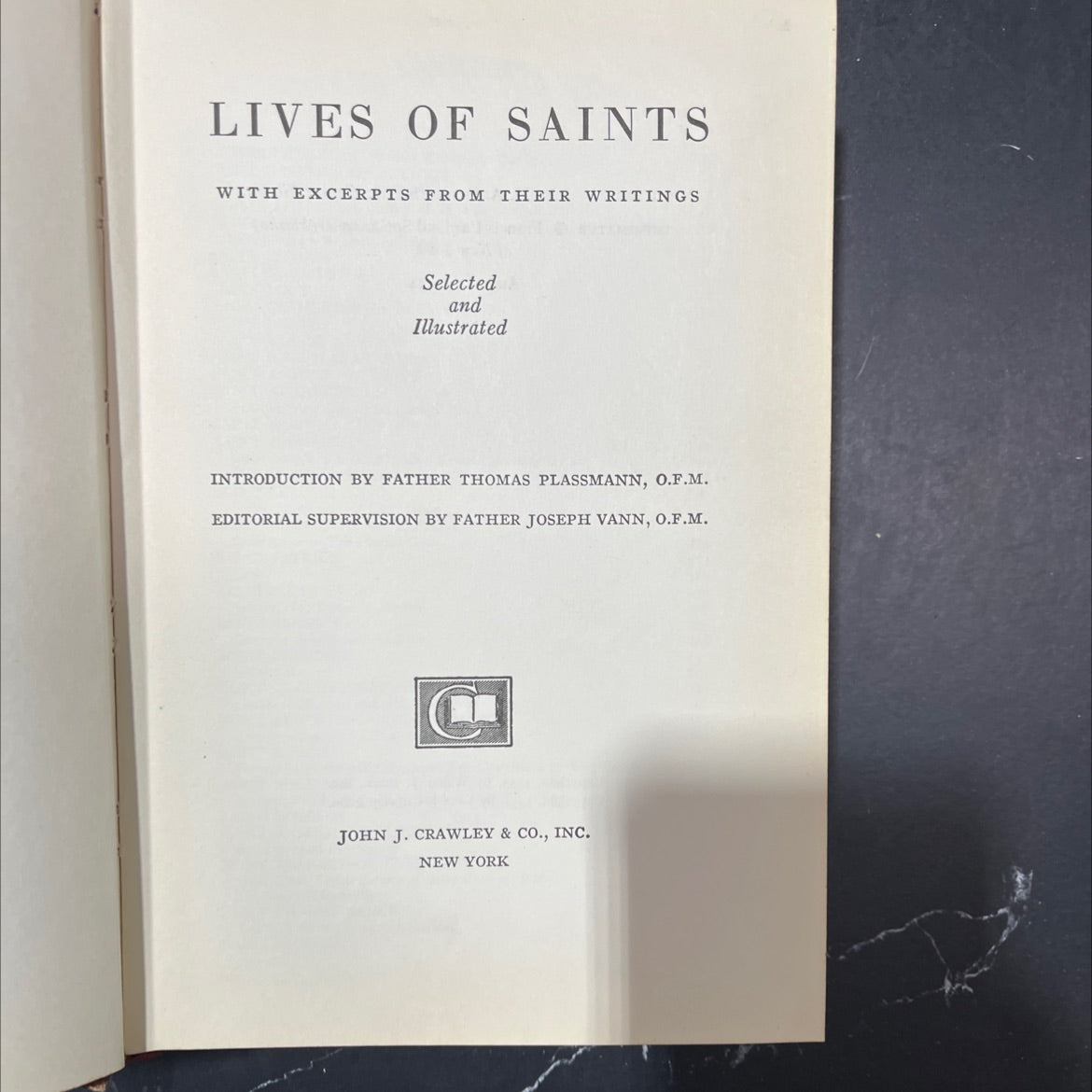 lives of saints with excerpts from their writings selected and illustrated book, by Thomas Plassmann, O.F.M., 1954 image 2