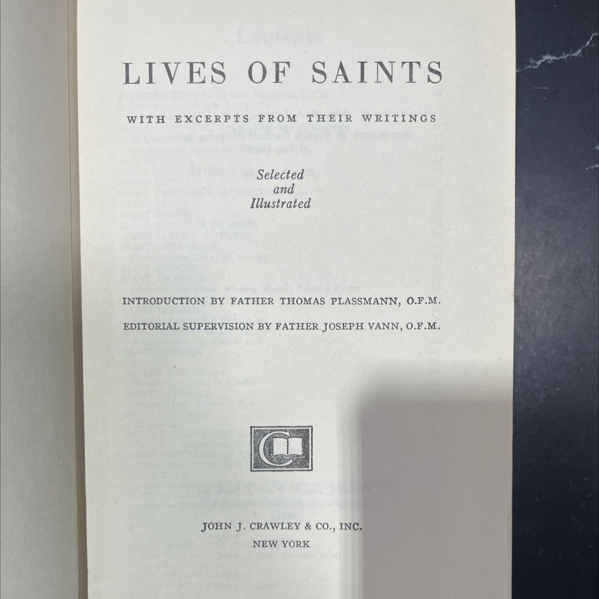 lives of saints with excerpts from their writings book, by unknown, 1954 Hardcover image 2
