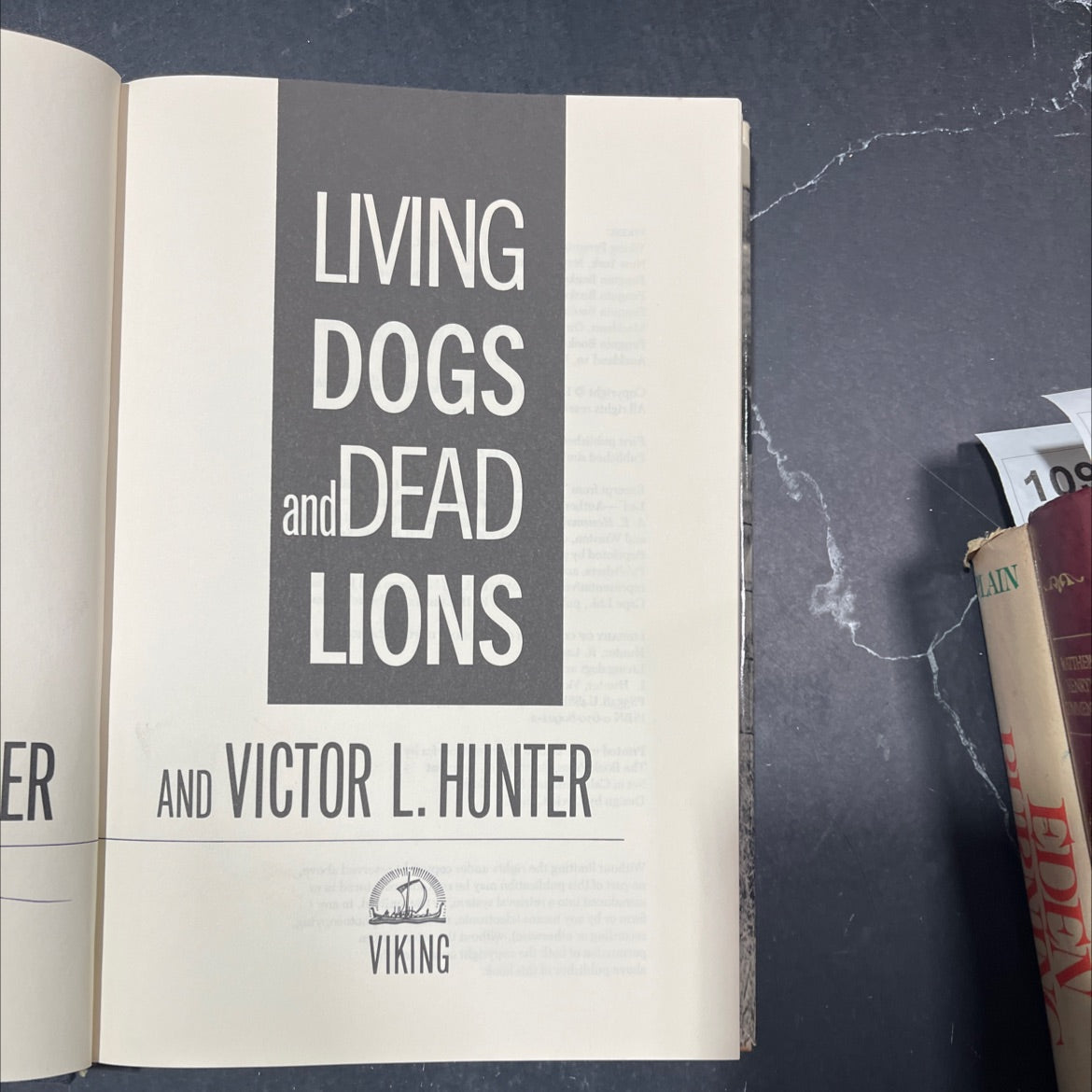 SIGNED living dogs and dead lions book, by R. Lanny Hunter, Victor L. Hunter, 1986 Hardcover, First Edition image 2