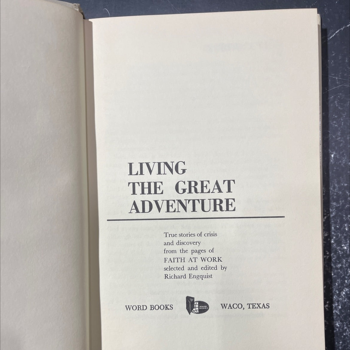 living the great adventure book, by Richard Engquist, 1967 Hardcover image 2
