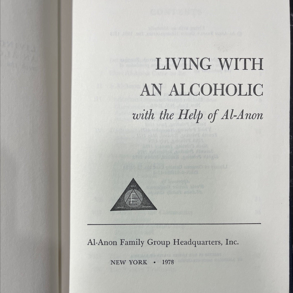 living with an alcoholic with the help of al-anon book, by world al-anon family group headquarters, inc., 1978 Hardcover image 2