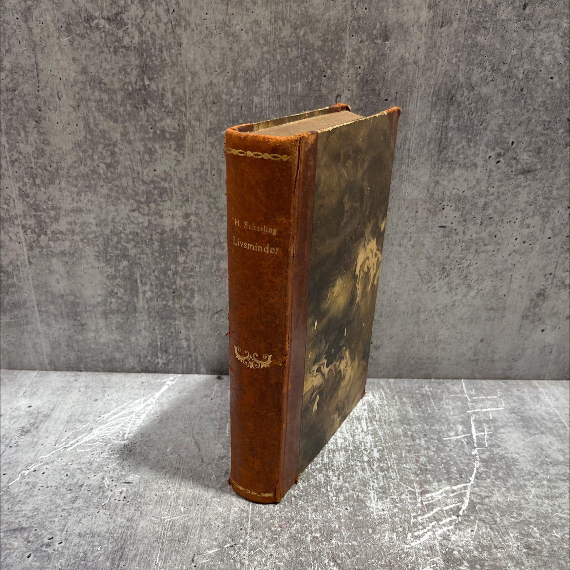 livsminder book, by henrik scharling, 1919 Leather image 4