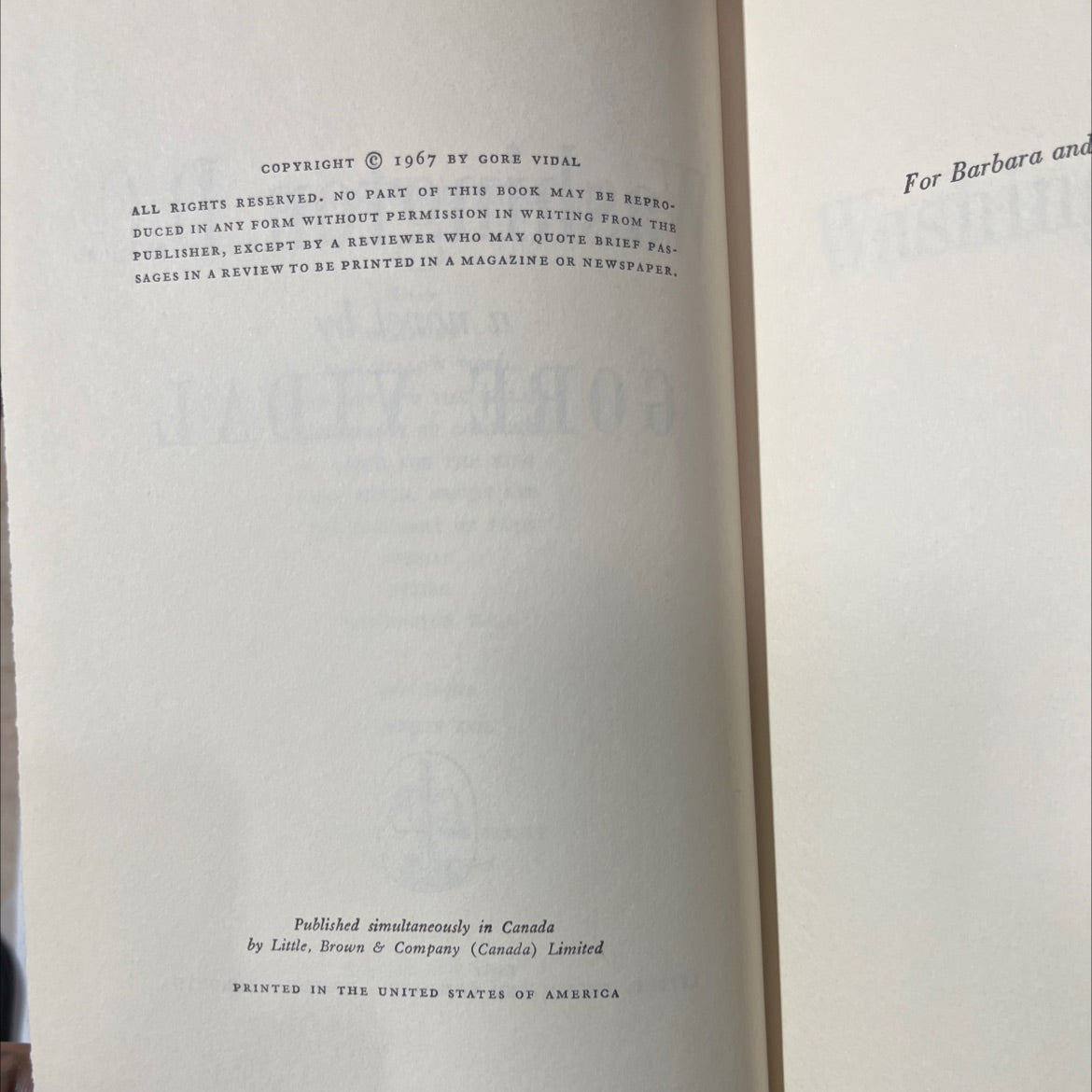 liwaw llow wood and the pillar of comfort for the king book, by gore vidal, 1967 Hardcover image 3