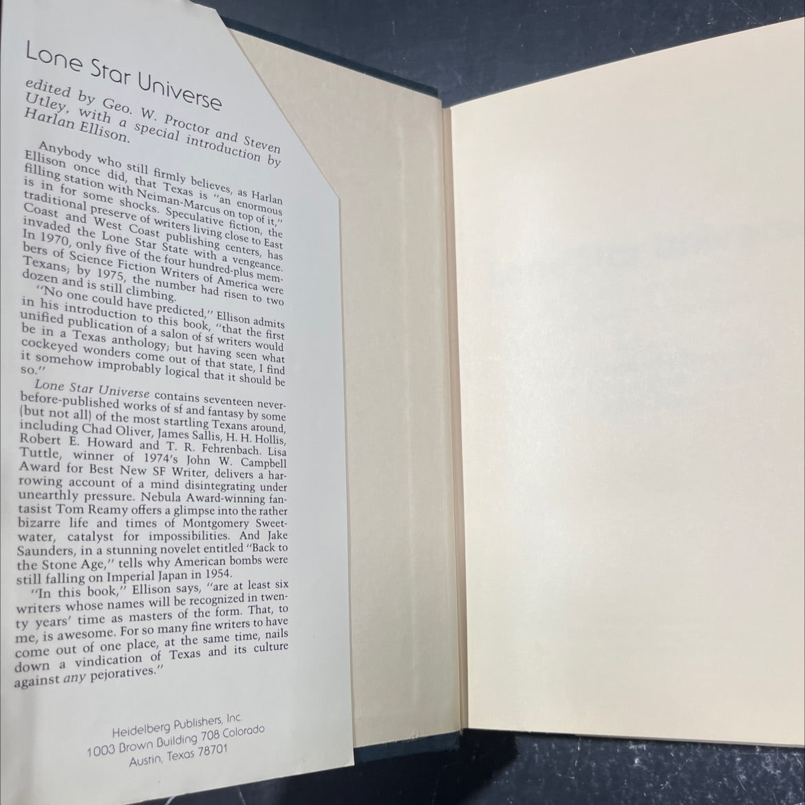 lone star universe book, by geo. w. proctor, steven utley, 1976 Hardcover image 4