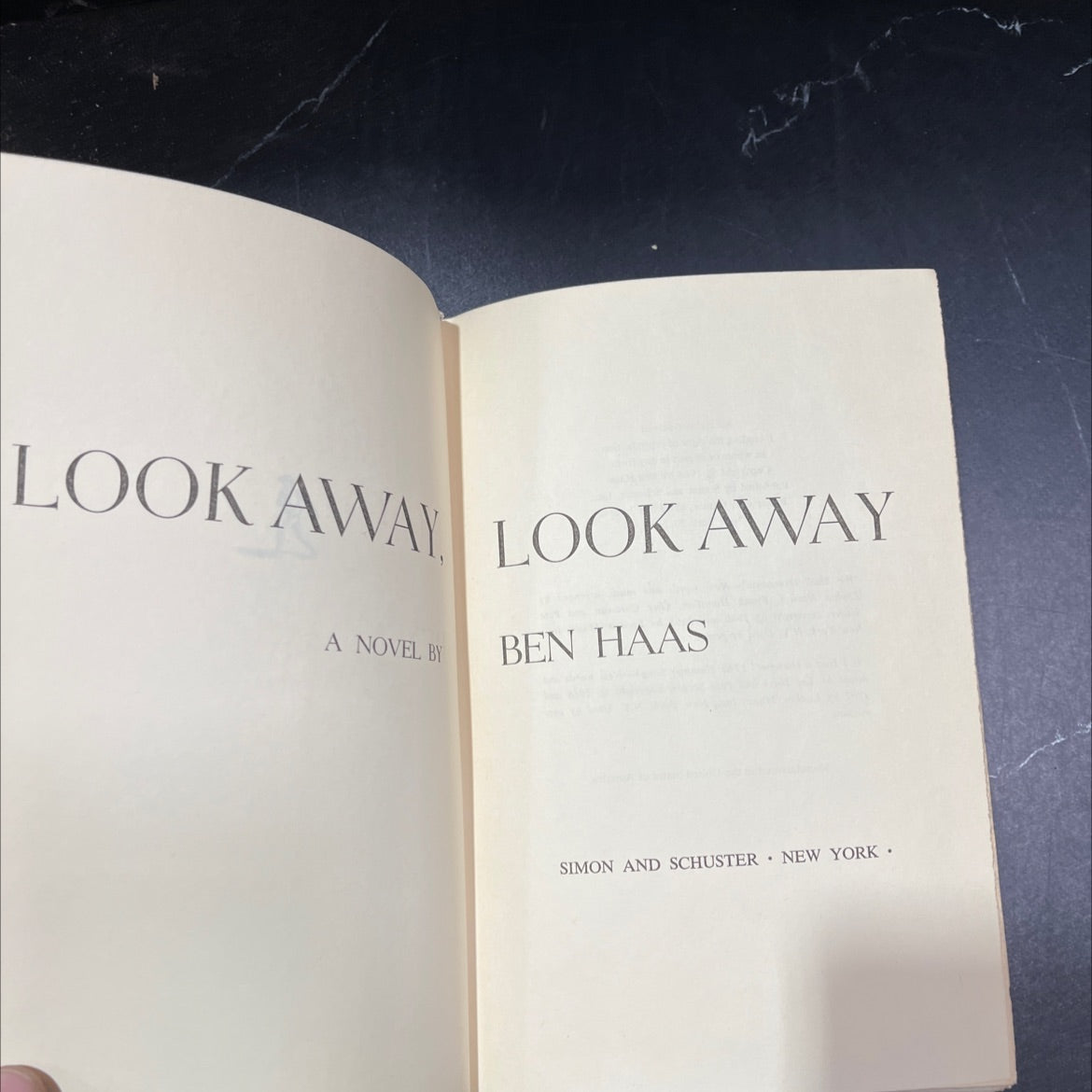 look away look away book, by ben haas, 1964 Hardcover image 2