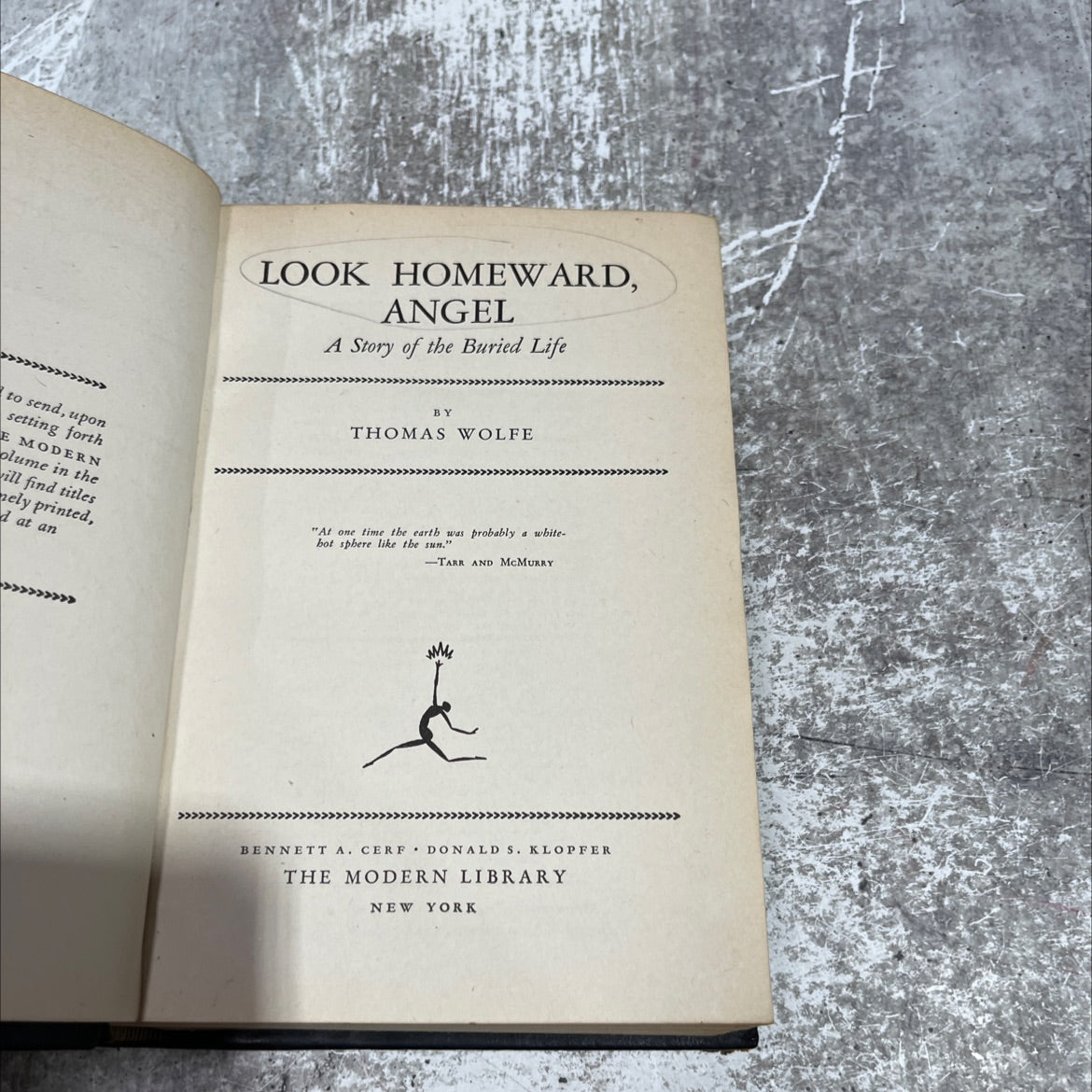look homeward, angel a story of the buried life book, by thomas wolfe, 1929 Leather image 2