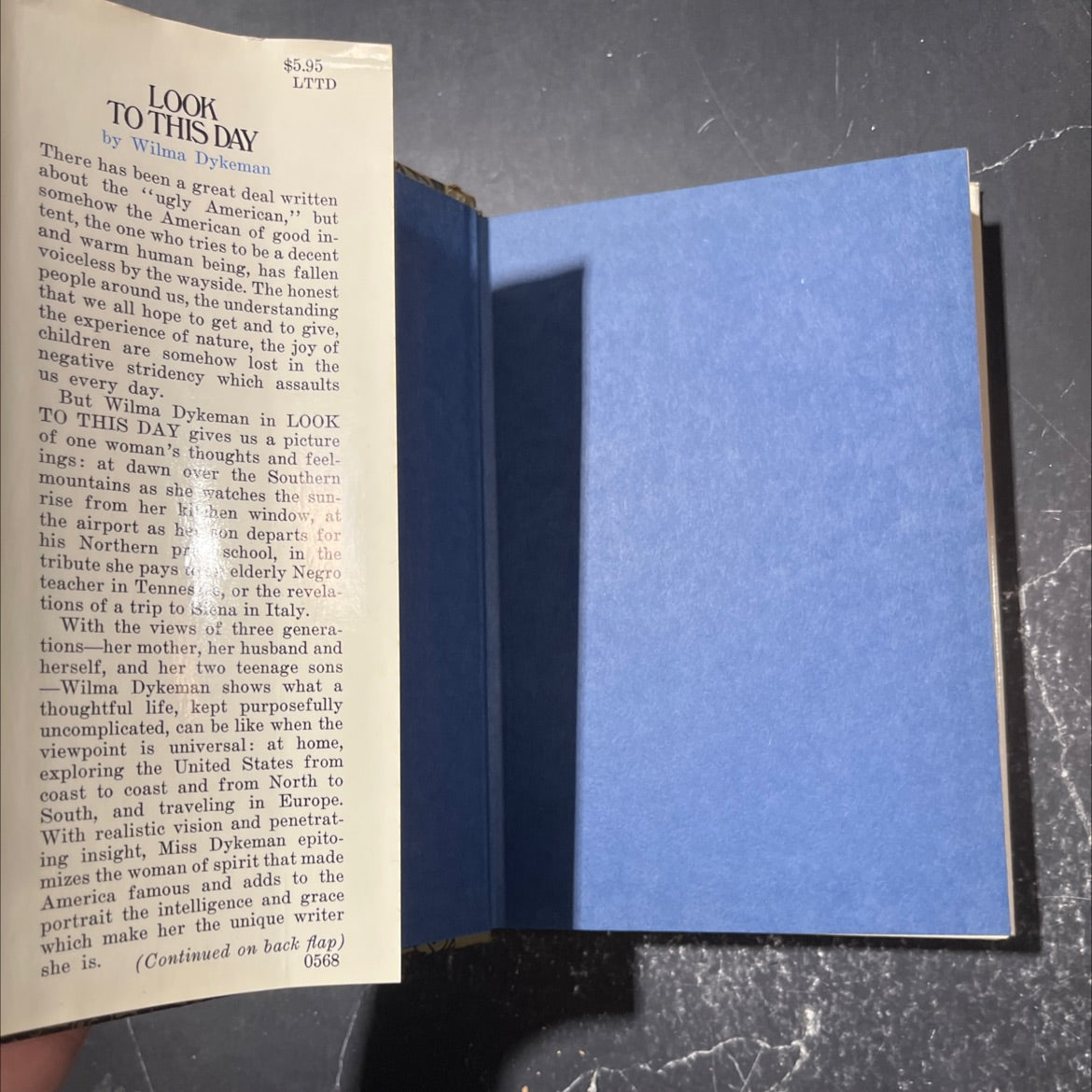 look to this day book, by Wilma Dykeman, 1968 Hardcover image 4
