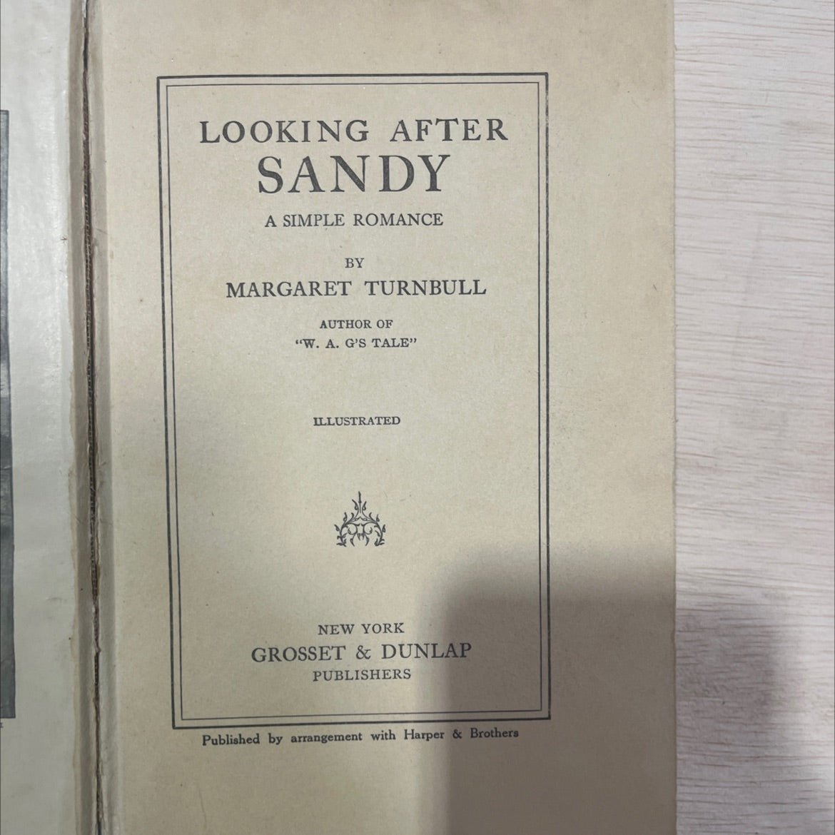 looking after sandy a simple romance book, by margaret turnbull, 1914 Hardcover, Antique image 2