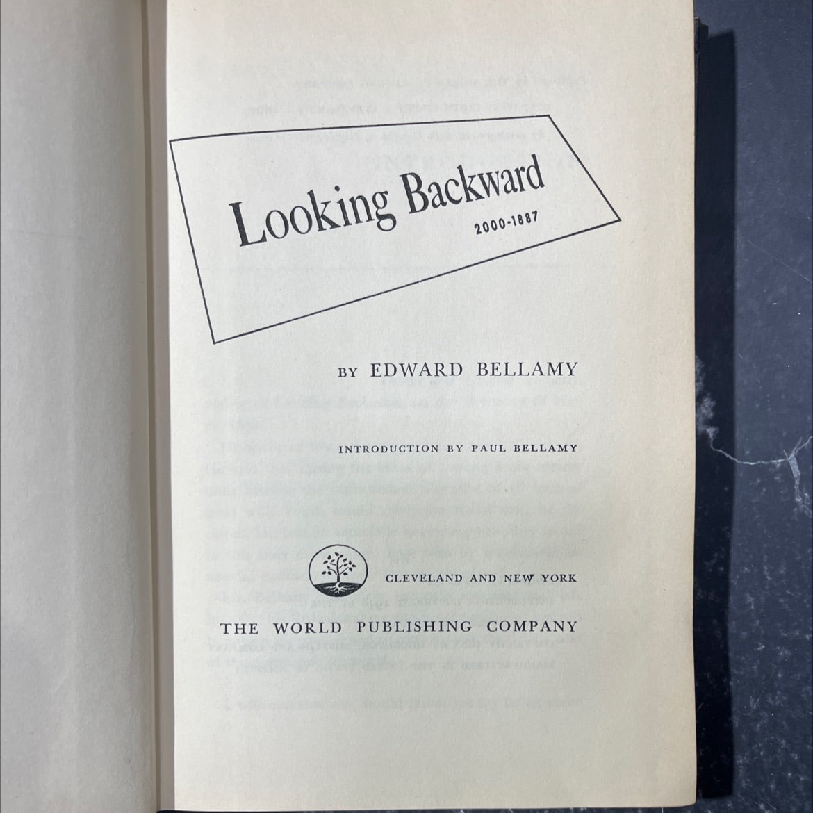 looking backward 2000-1887 book, by edward bellamy, 1946 Hardcover image 2