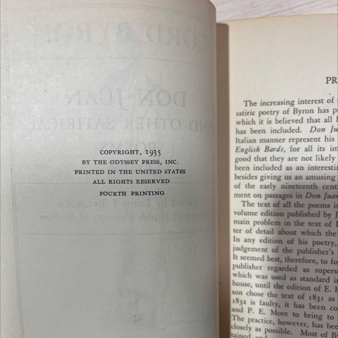 lord byron don juan and other satirical poems book, by lord byron, 1935 Hardcover, Antique image 3