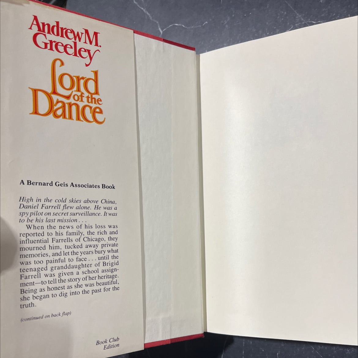 lord of the dance book, by andrew m. greeley, 1984 Hardcover image 4
