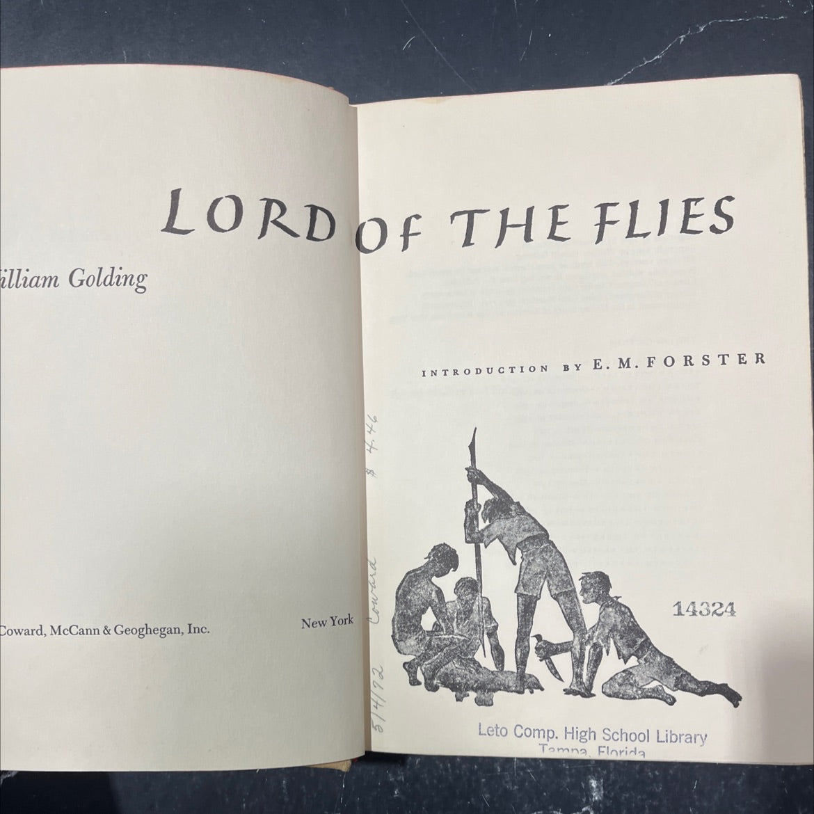 lord of the flies book, by william golding, 1971 Hardcover image 2