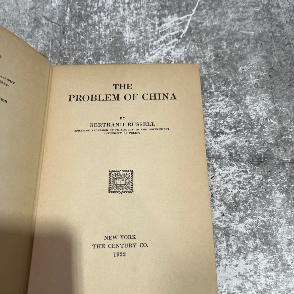losophy rld the problem of china tion book, by bertrand russell, 1922 Hardcover image 2