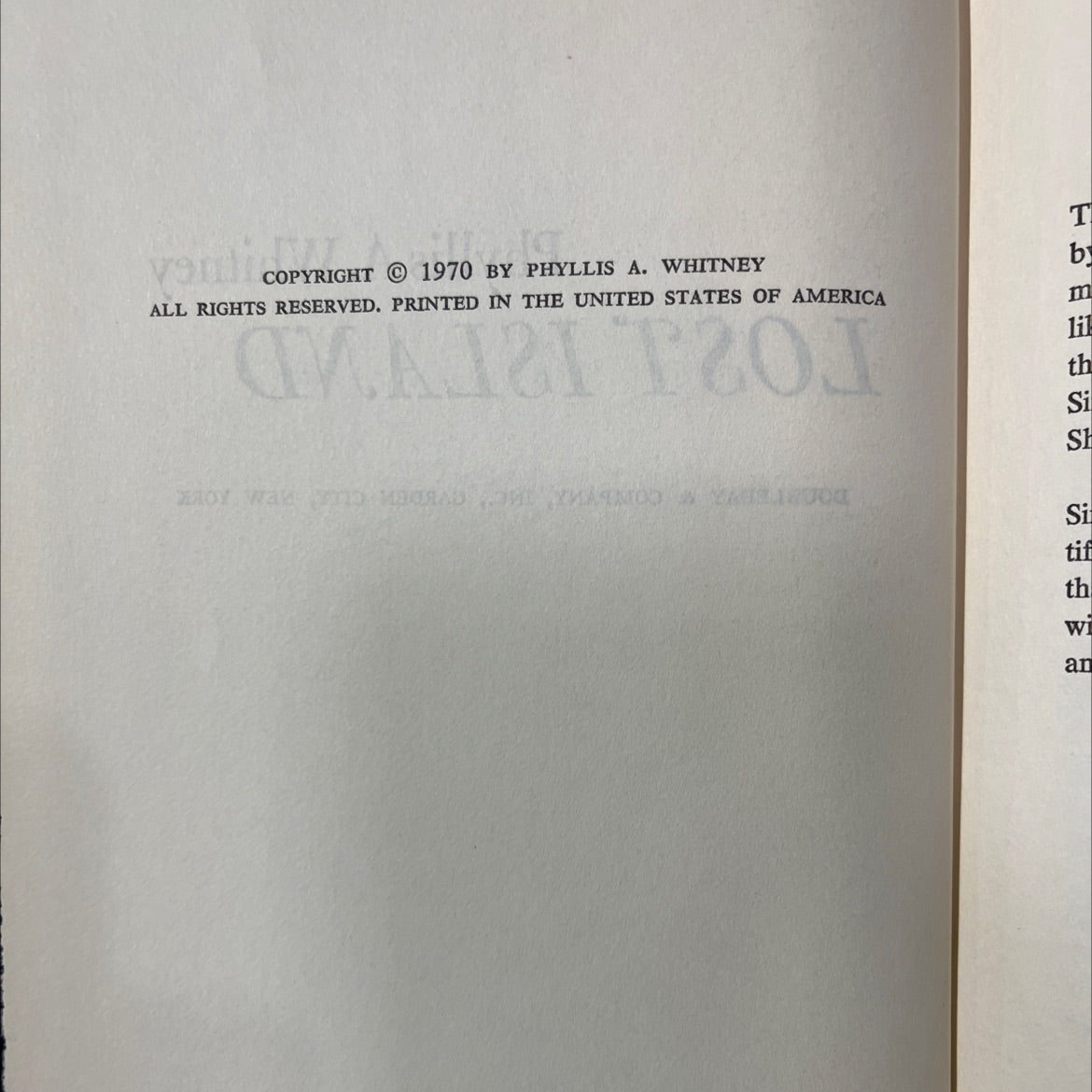lost island book, by phyllis a. whitney, 1970 Hardcover image 3