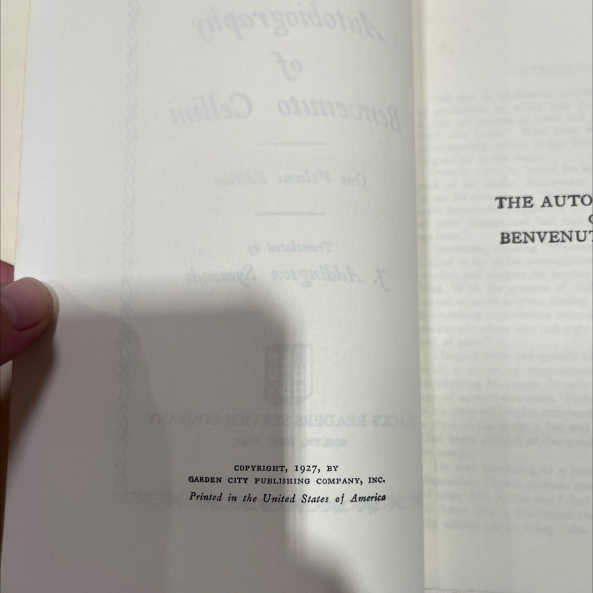 lotua sht the autobiography of benvenuto cellini book, by benvenuto cellini, 1927 Hardcover image 3