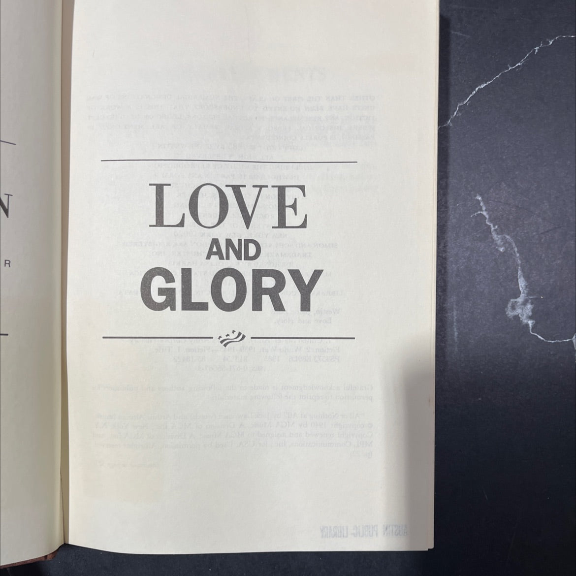 love and glory book, by jeane westin, 1985 Hardcover, Heavily Used image 2