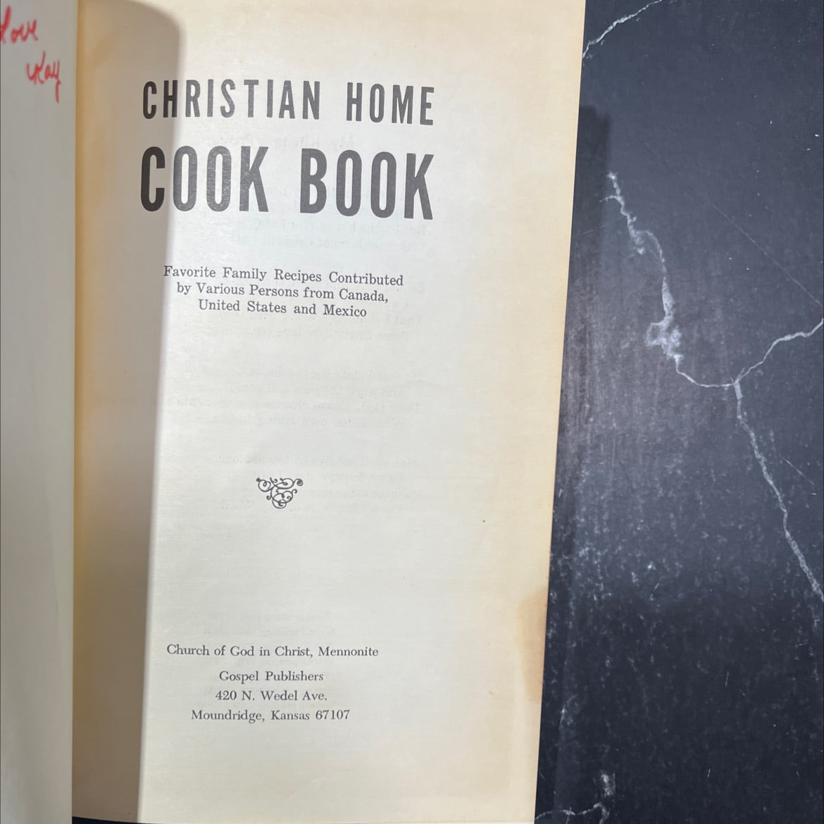 love uday christian home cook book book, by various persons, 1980 Hardcover image 2