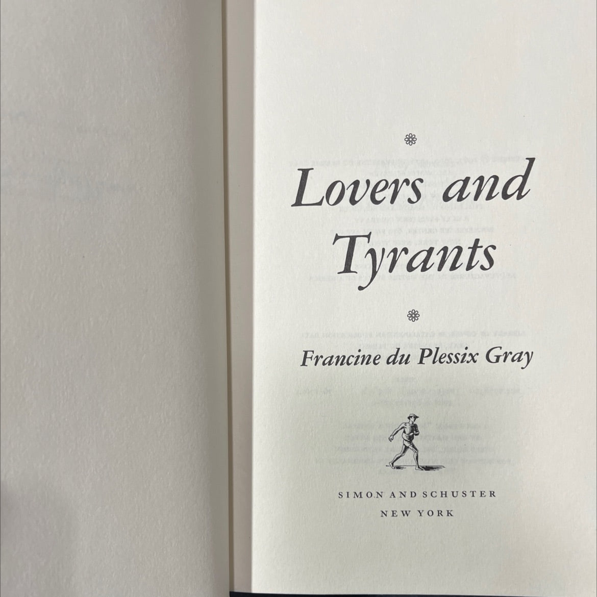 lovers and tyrants book, by francine du plessix gray, 1976 Hardcover image 2