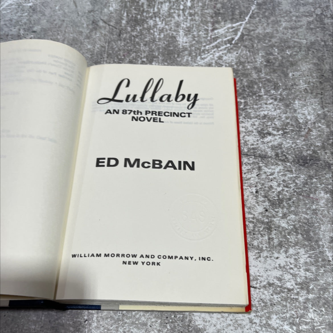 lullaby book, by ed mcbain, 1989 Hardcover image 2