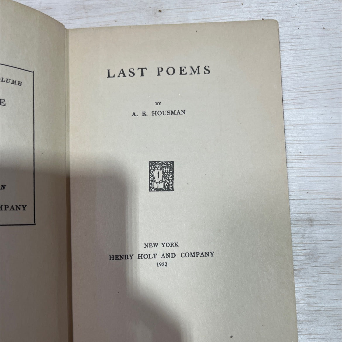 lume last poems book, by a. e. housman, 1922 Hardcover image 2