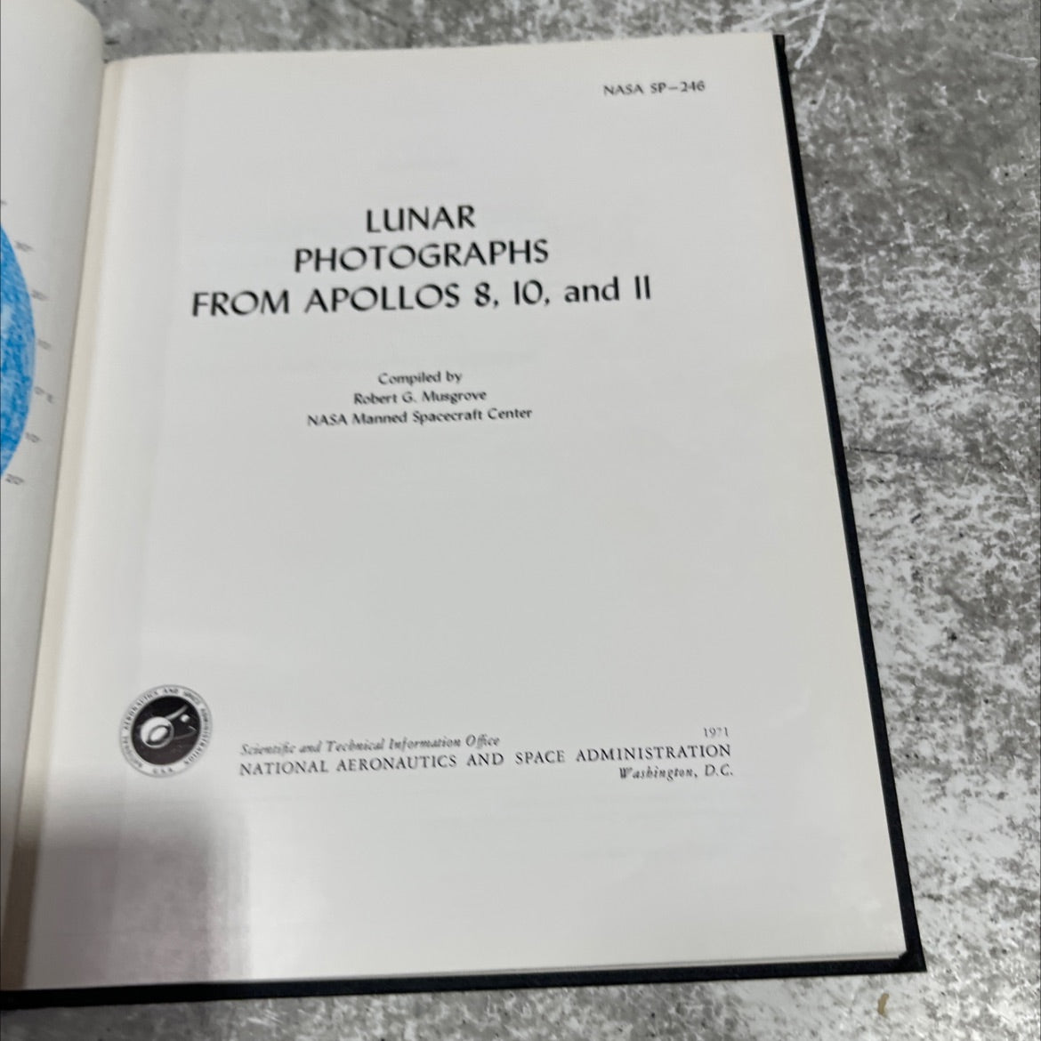 lunar photographs from apollos 8, 10, and 11 book, by robert g. musgrove, 1971 Hardcover image 2