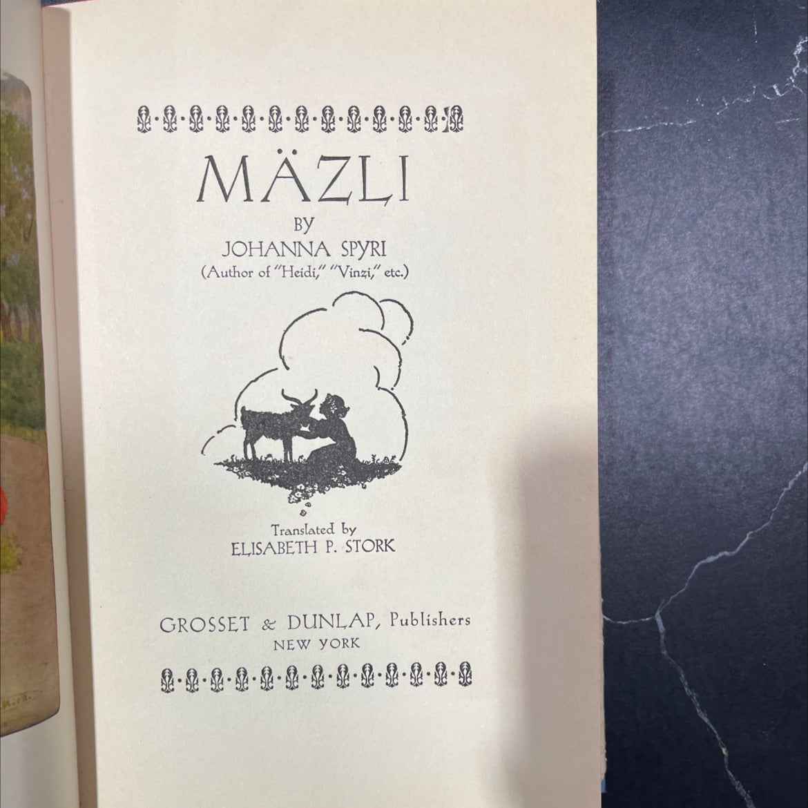 mäzli book, by johanna spyri, 1921 Hardcover, First Edition, Antique image 2