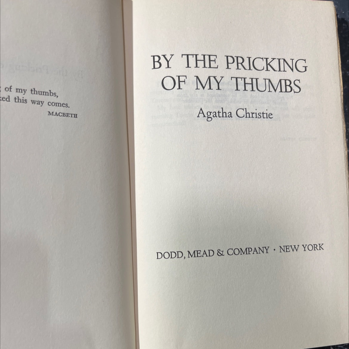 macbeth by the pricking of my thumbs book, by Agatha Christie, 1968 Hardcover image 2