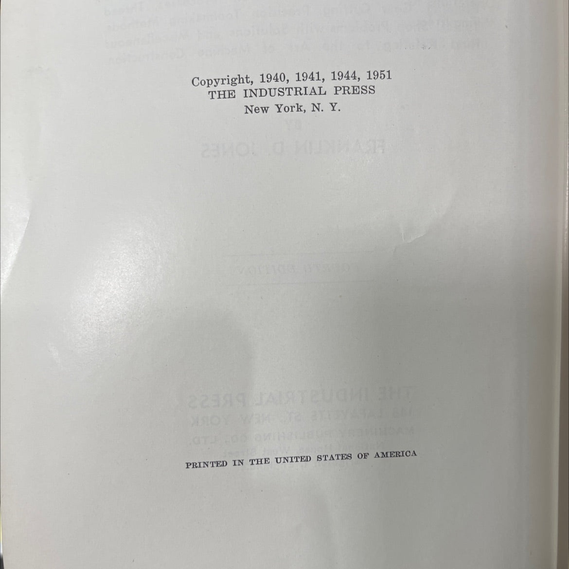 machine shop training course volume ii book, by franklin d. jones, 1951 Hardcover image 3