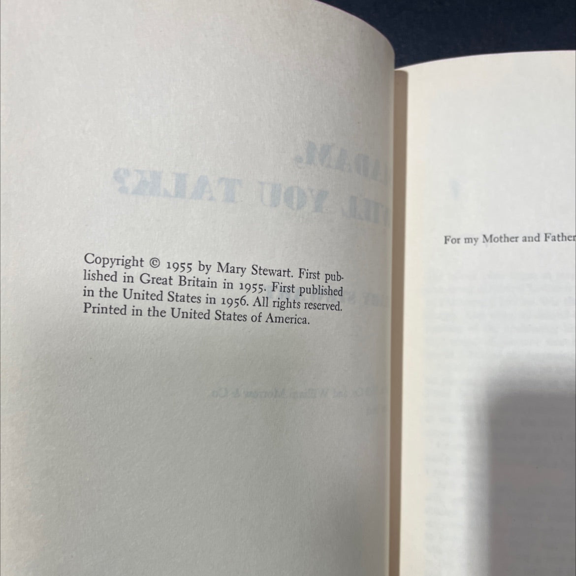 madam. will you talk? book, by mary stewart, 1956 Hardcover image 3