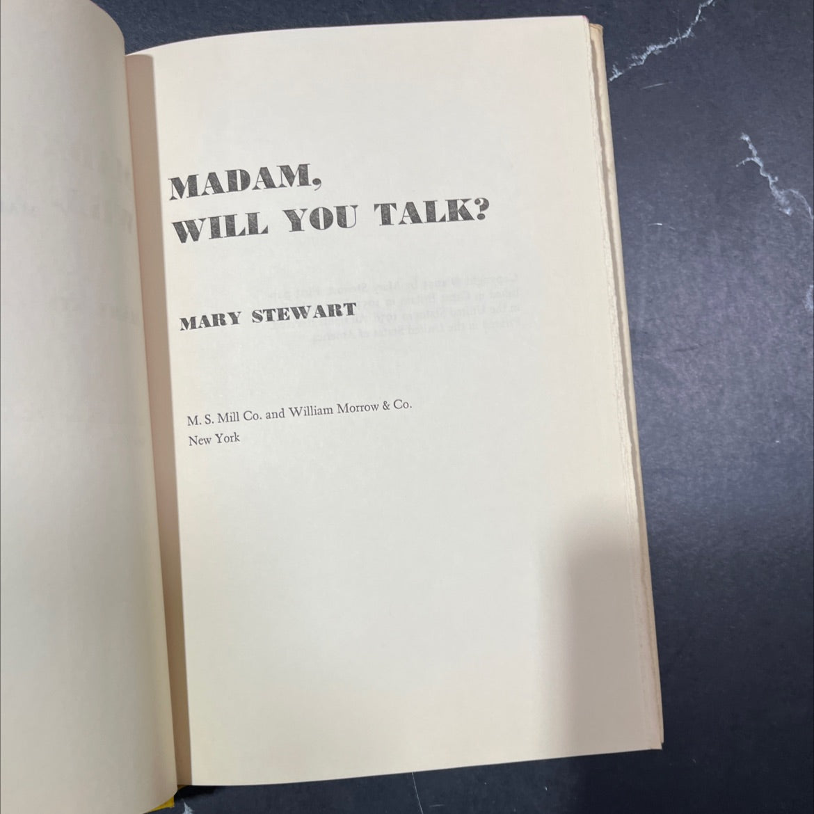 madam. will you talk? book, by mary stewart, 1956 Hardcover image 2