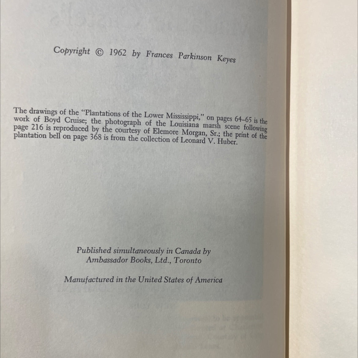 madame castel's lodger book, by frances parkinson keyes, 1962 Hardcover image 3
