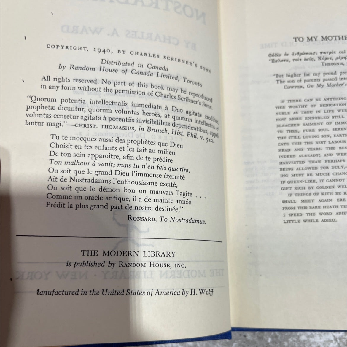 magartzo oracles of nostradamus book, by charles a. ward, 1940 Hardcover image 3