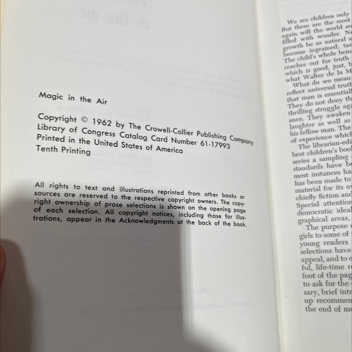magic in the air book, by unknown, 1962 Hardcover image 3