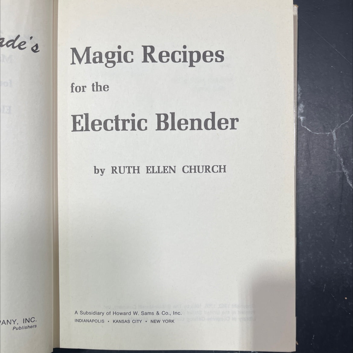 ade's fol magic recipes for the electric blender book, by ruth ellen church, 1965 Hardcover image 2
