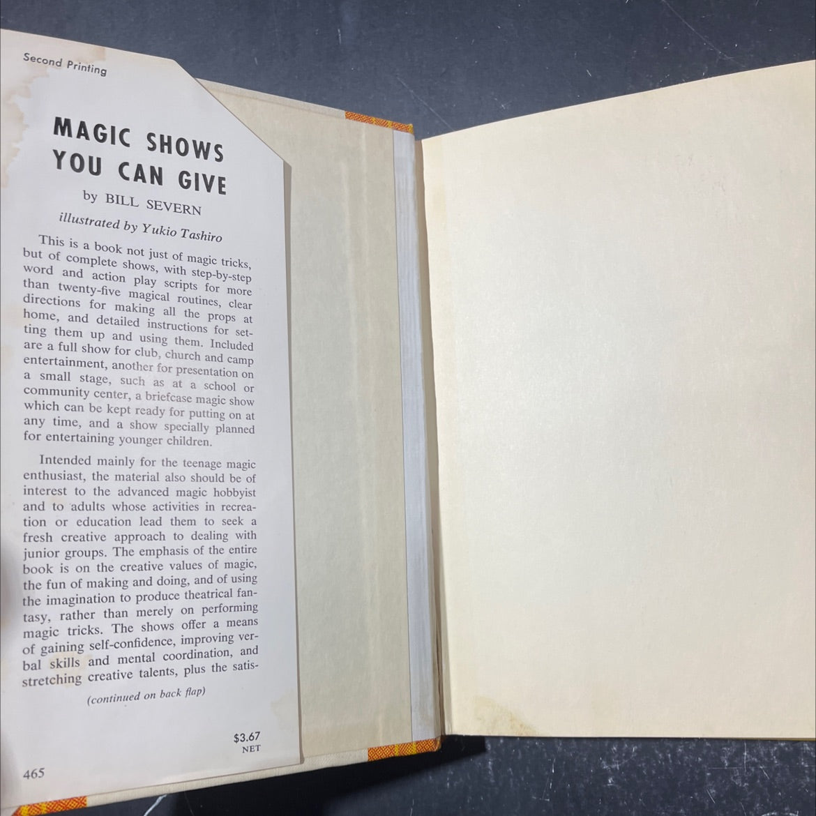 magic shows you can give book, by bill severn, 1966 Hardcover image 4