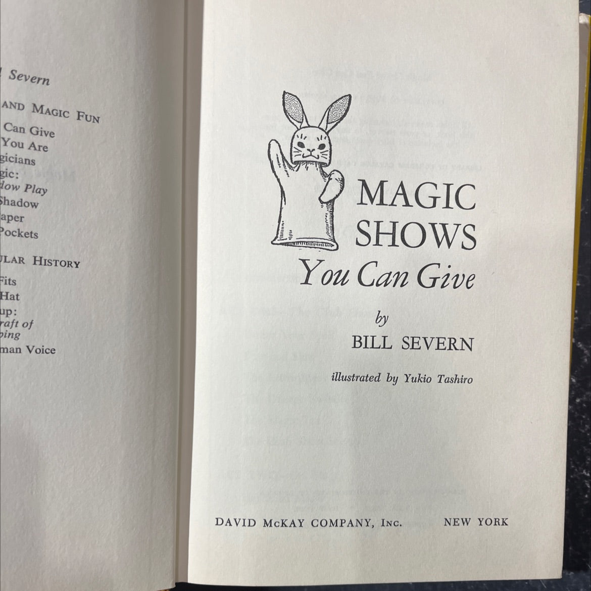 magic shows you can give book, by bill severn, 1966 Hardcover image 2