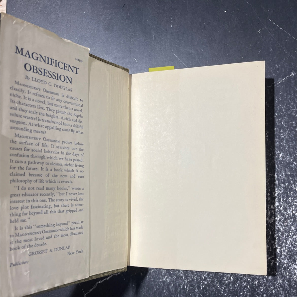 magnificent obsession book, by lloyd c. douglas, 1929 Hardcover image 4