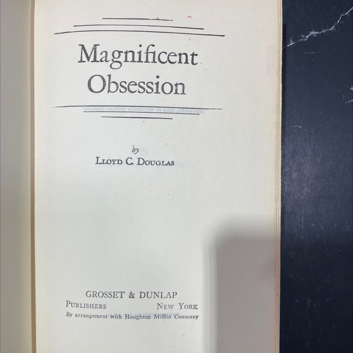 magnificent obsession book, by lloyd c. douglas, 1929 Hardcover image 2