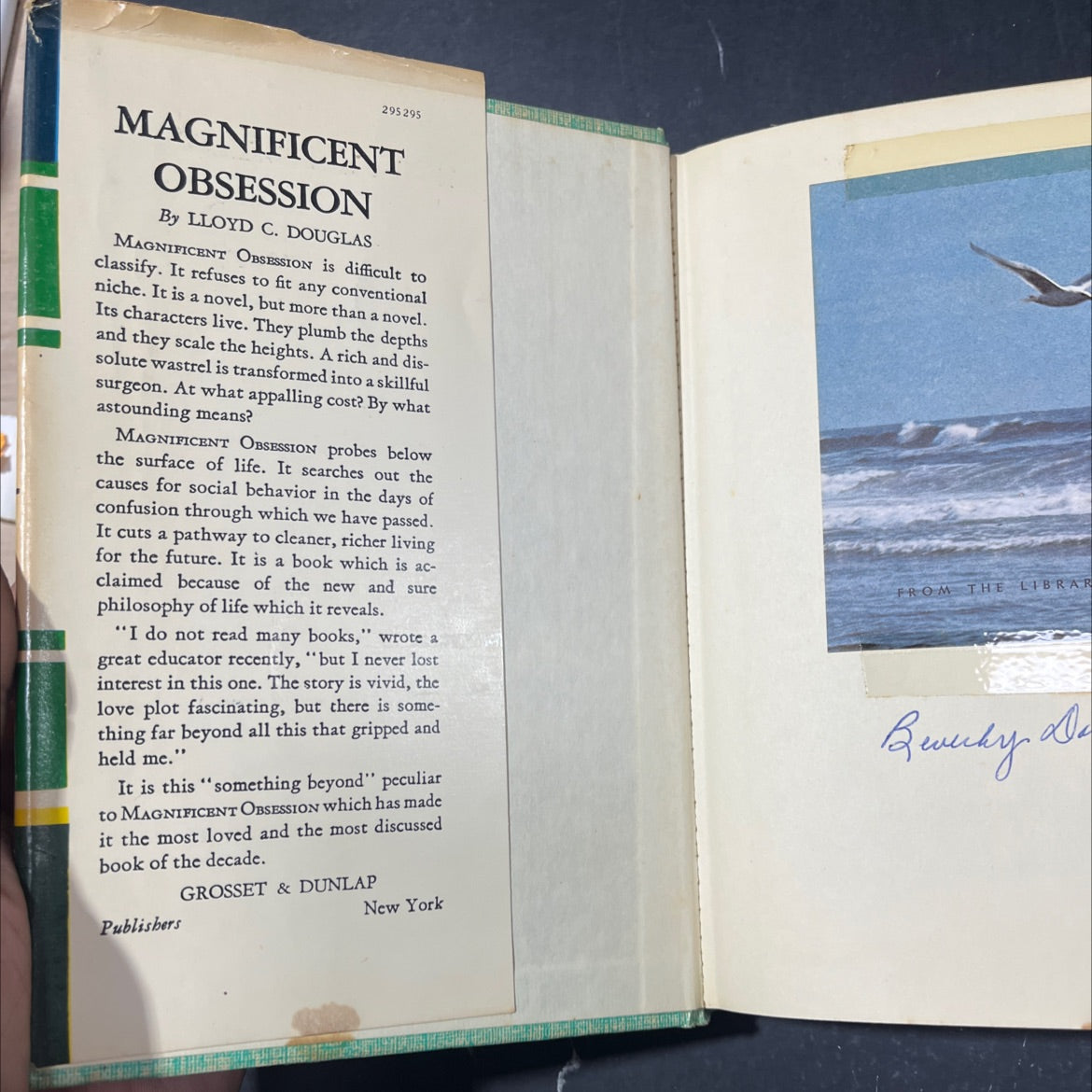 magnificent obsession book, by lloyd c. douglas, 1929 Hardcover image 4