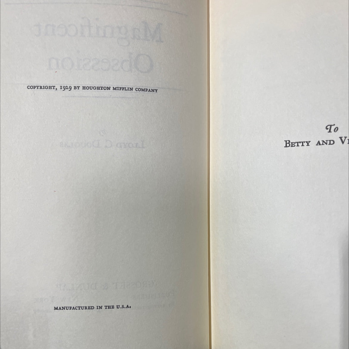 magnificent obsession book, by lloyd c. douglas, 1929 Hardcover image 3