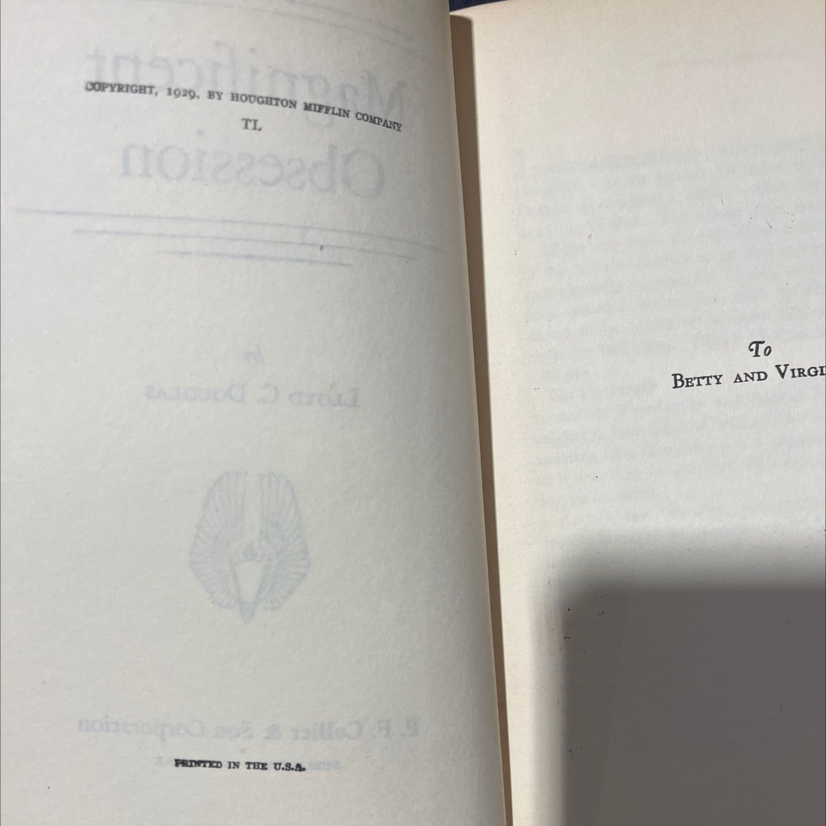 magnificent obsession book, by lloyd c. douglas, 1929 Hardcover image 3