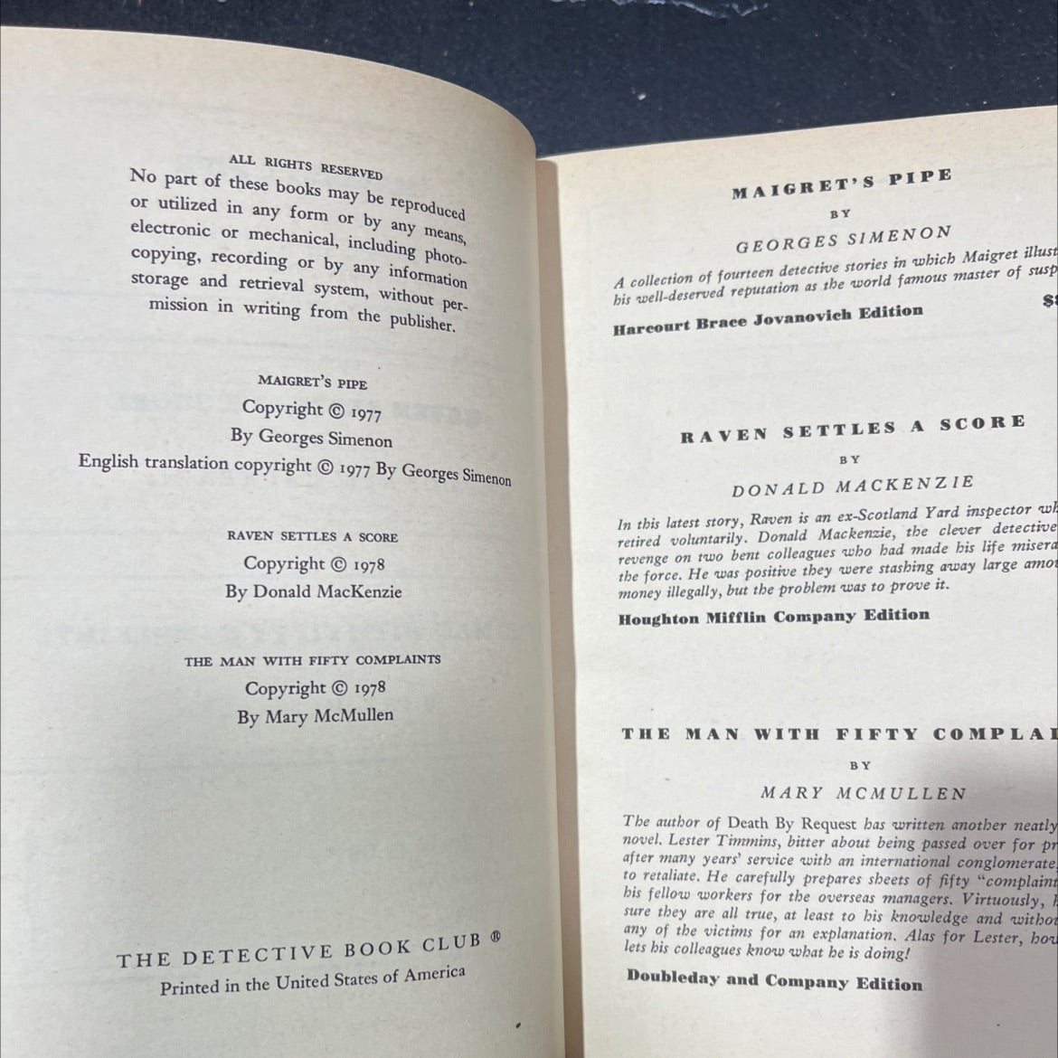 maigret's pipe book, by georges simenon, 1977 Hardcover image 3