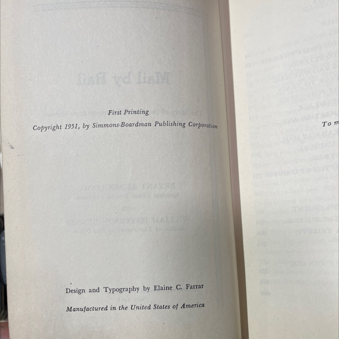 mail by rail the story of the postal transportation service book, by bryant alden long, 1951 Hardcover image 3