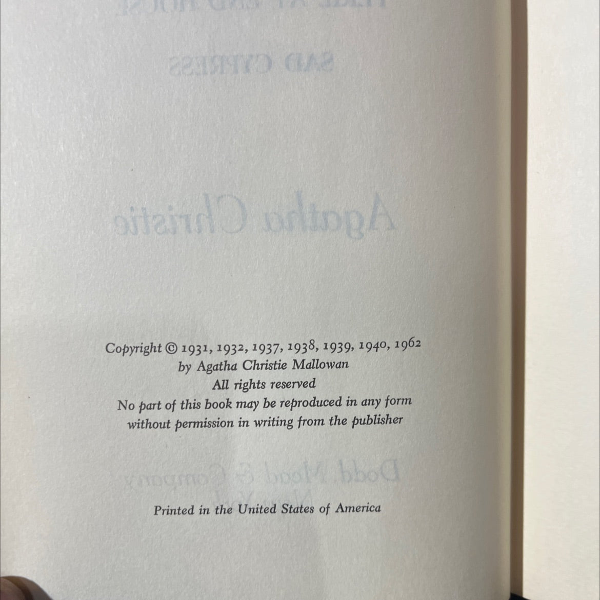 make mine murder! book, by agatha christie, 1962 Hardcover image 3